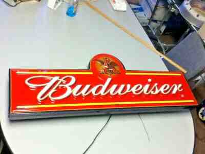 Budweiser beer sign large light box neo-neon graphic 2002 back bar lighted MO1