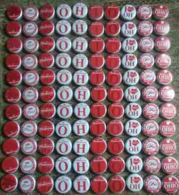 RARE BUDWEISER OHIO BEER BOTTLE CAPS SETS COLLECTIBLE O H I O LIMITED EDITION