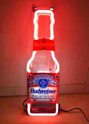 BUDWEISER BUD LIGHT BUSCH MILLER NASCAR BOTTLE BEER BAR NEON LIGHT SIGN 12