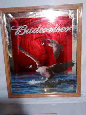 Large 2001 Anheuser-Busch Budweiser Beer Canadian Geese Mirror/Sign  33