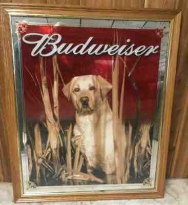 BUDWEISER BEER DOG YELLOW LAB LABRADOR MIRROR LARGE 33