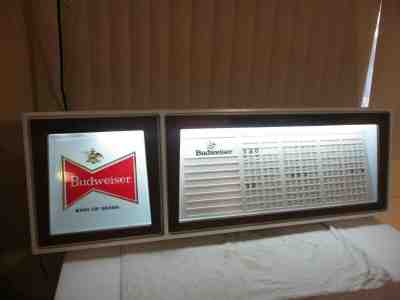 Vintage Budweiser Beer Lighted LIQUOR STORE BEER COOLER MENU SIGN 52