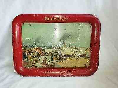 Vintage 1930's Budweiser Beer Tray St. Louis, MO Scene at Levee Anheuser-Busch