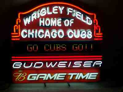 Chicago Cubs Wrigley Field Marquee Neon Motion LED Beer Sign Light Budweiser Bud