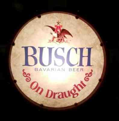 Vintage Busch Bavarian Beer ~ On Tap Back Bar Regimental Drum Lamp ~ NEW