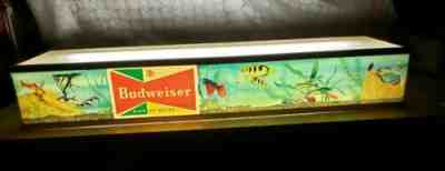 Vintage Rare Budweiser Tropical Fish Light Bar Sign 38