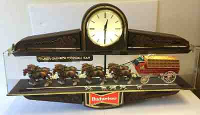 Budweiser Clydesdale Light Lamp Clock Model Bud Beer Long Billiard Pool Table 