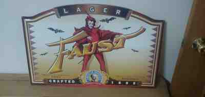 Rare 1995 Anheuser-Busch Faust Lager Beer Tin Sign Man cave Bar New