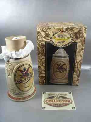 NIB 1997 ANHEUSER BUSCH AMERICAN ORIGINAL BLACK & TAN BEER STEIN BRAND NEW WCERT