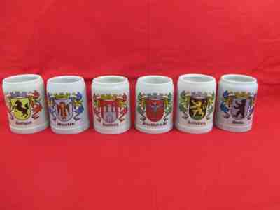 Budweiser Anheuser Busch CS16 German Cities Steins Rare Rear Handle Set