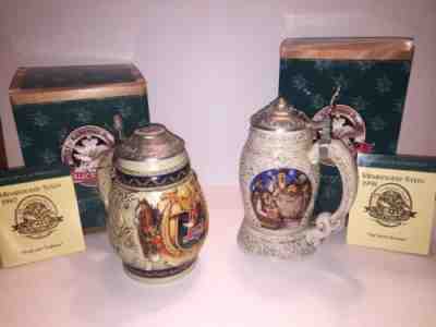 2 ANHEUSER BUSCH MEMBERSHIP STEINS Pride & Tradition CB5 Heritage CB7 Budweiser 