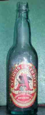 St. Louis Lager Beer Bottle, Anheuser Busch St. Louis MO. Pre-pro Budweiser Beer