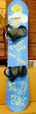 Jerky Boys Snowboard 150cm Bud Light Sizzle Chest Tough Guy Rizzo with Bindings