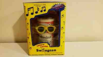 Vintage Dancing Swingcan Musican BUDWEISER BEER Can with Box 80's Rare NIB