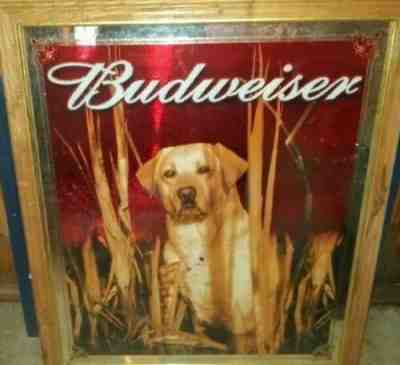 Budweiser Hunting Dog Mirror, Yellow Labrador, Vintage & Very Rare Lab, 29x34