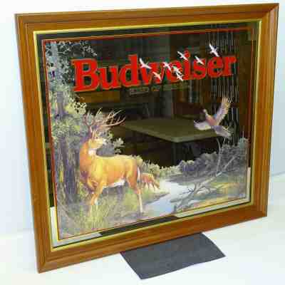 Budweiser Beer Mirror, Deer, Pheasant, 1994 Wildlife, No. 102-305, Large