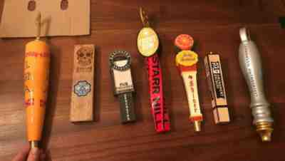 (7) Craft Beer Tap Handle Lot RARE GROUP: Deschutes Harpoon Shiner 3 Stars MORE