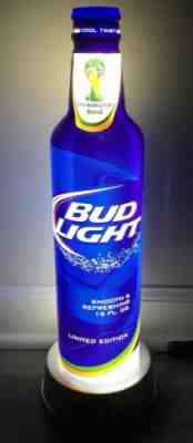 Bud Light Bottle Lamp~2014 Fifa World Cup Brasil Budweiser 17”