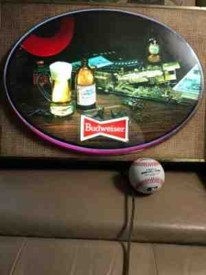 1971 Vintage Lighted Beer Sign(Works!)  Budweiser Bottle with SP Model Train 