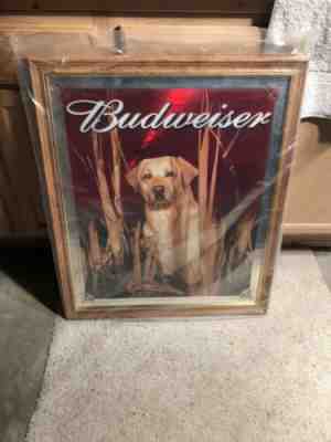 Budweiser Hunting Dog Mirror, Yellow Labrador, Vintage & Very Rare Lab, 29x34