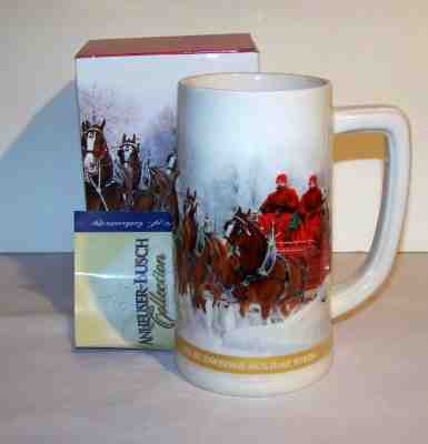 2012 A/B BUDWEISER WHOLESALER GOLD CHRISTMAS STEIN - MINT W/BOX & CERTIFICATE2 