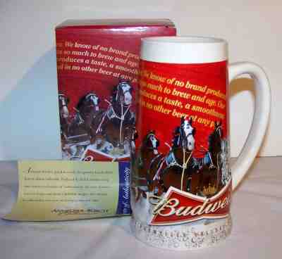 2013 A/B BUDWEISER WHOLESALER GOLD CHRISTMAS STEIN - MINT W/BOX & CERTIFICATE2 