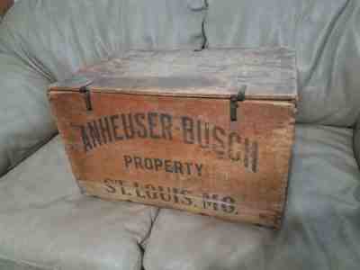 1942 WORLD WAR 2 ERA VINTAGE ANTIQUE ANHEUSER BUSCH WOODEN CRATE BEER ST LOUIS