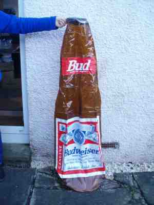 New BUDWEISER INFLATABLE BOTTLE - 54inches/140cms high bottle,sealed package Bud