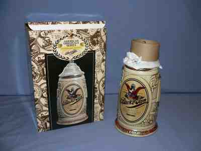 VINTAGE ANHEUSER-BUSCH BLACK & TAN STEIN AMERICAN ORIGINALS SERIES CS314 NIB/COA