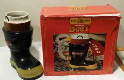 1997 - CS321 BUDWEISER FIREFIGHTER'S BOOT STEIN Autographed by Artist