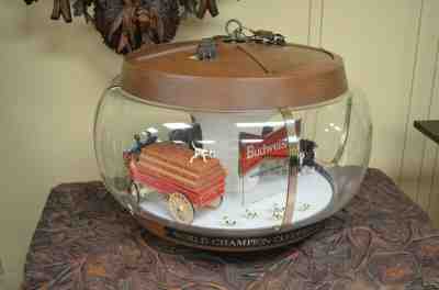 BUDWEISER COLLECTIBLE CLYDESDALE CAROUSEL BAR LIGHT WORKING WITH VIDEO