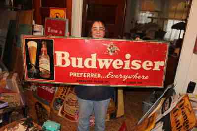 Large Vintage 1948 Budweiser Beer Bar Tavern Gas Oil 54