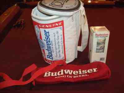 Budweiser Soft Side Cooler Belt Phone & Miller Lite Bud Light Coors NFL Coasters