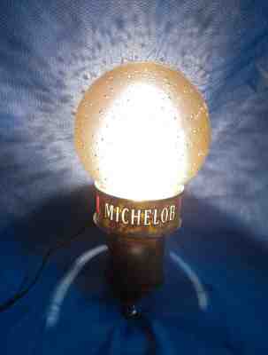 Two Pair Vintage 70's Michelob Light Beer Bar Wall Lamps Globes Man Cave Sconces