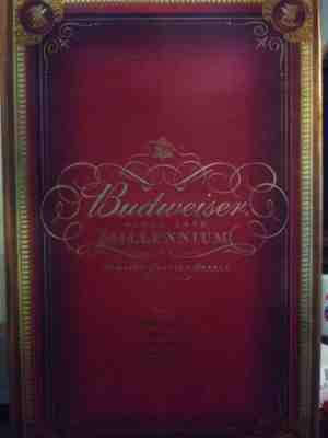 Budweiser Millennium Limited Edition Collectors Bottle with 4 Glasses Set