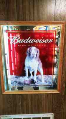 Budweiser Hunting Dog Mirror, Vintage & Very Rare , 29x34