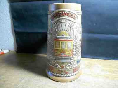 BUDWEISER BEER SAN FRANCISCO CALIFORNIA MUG STEIN CERAMARTE BRAZIL