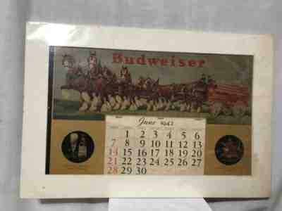 Rare 1942 Budweiser Clydsdale Calendar Advertisement Anheuser Busch