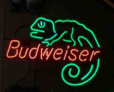 Vintage Budweiser beer Louie the Lizard neon tavern sign