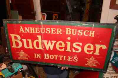 Rare Large Vintage 1918 Budweiser Beer Pre-Prohibition Gas Oil 42