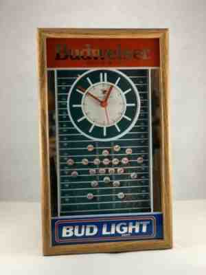 Budweiser vs. Bud Light Football Advertising Clock - Vintage RARE - 1980s