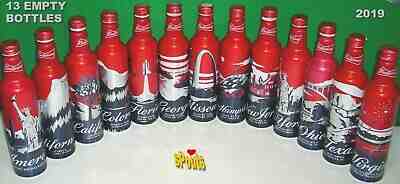 2019 AMERICA USA NATIONAL PARKS STATES 13 ALUMINUM BOTTLES BUDWEISER BEER SPORTS