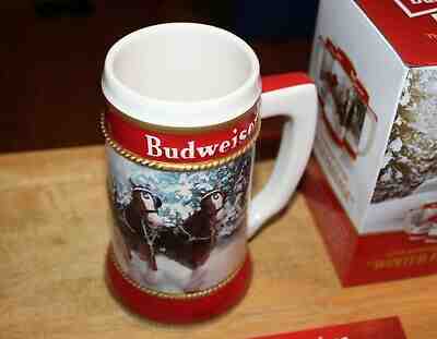 2019 Budweiser Holiday Stein Beer Mug Christmas Collector Series New