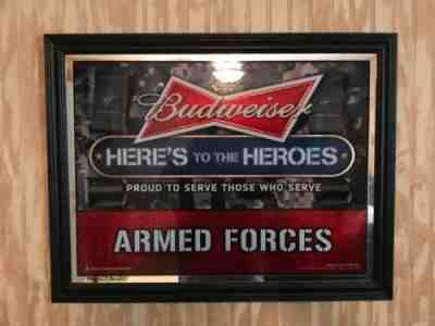 Budweiser armed forces sign/mirror 