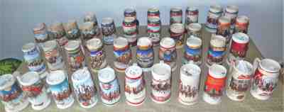 41 Christmas Budweiser Beer Steins Holiday Winter Collection 1988 - 2015