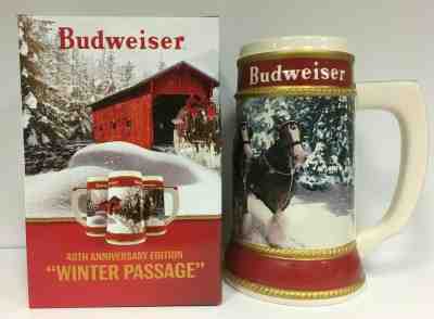 2019 Budweiser Holiday stein beer mug frm annual Christmas series WINTER PASSAGE