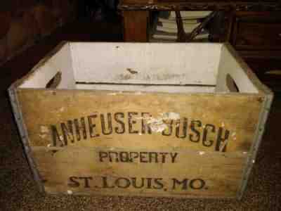 Antique anheuser busch Wooden beer Crate dated 1944