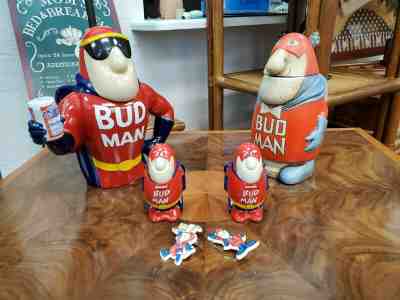 Budweiser Budman Collection : VTG 1975 1st Version Budweiser Budman Beer Stein 