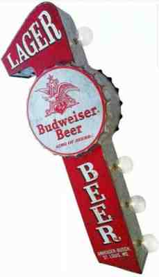 BUDWEISER DOUBLE SIDED LED MARQUEE BEER TAVERN PUB SIGN VINTAGE STYLE LAGER NEW