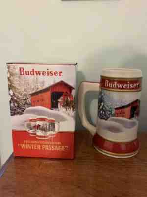 2019 Budweiser Holiday Stein 40th Anniversary Limited Edition Beer Steins & COA